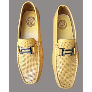Amali Mens Size 14 Yellow Driving Moccasin Business and Casual Wear - V01 D